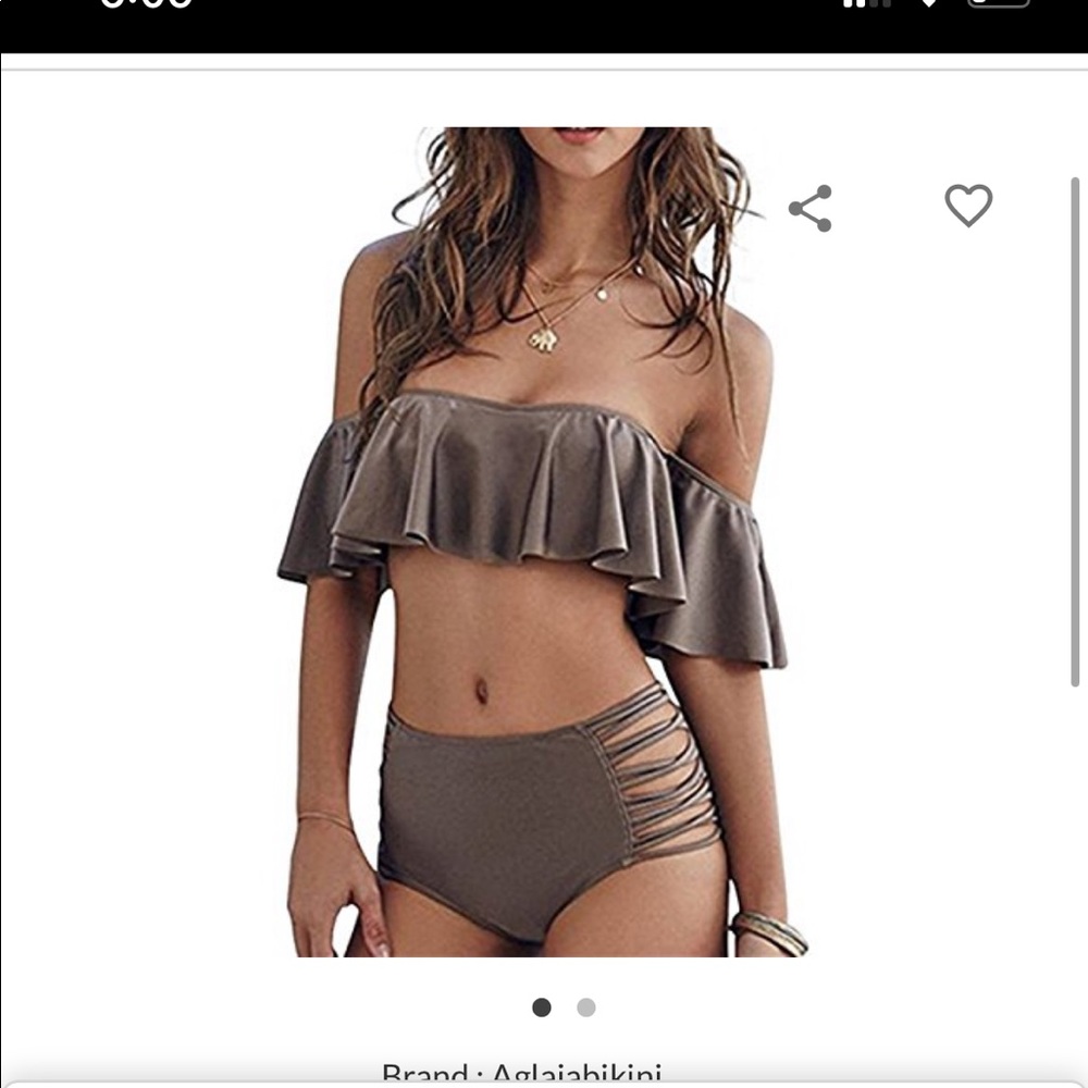 Bundle to save High waisted off the shoulder bikini